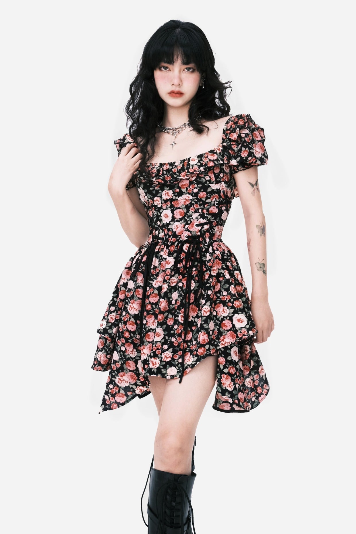 Irregular tie waist dress