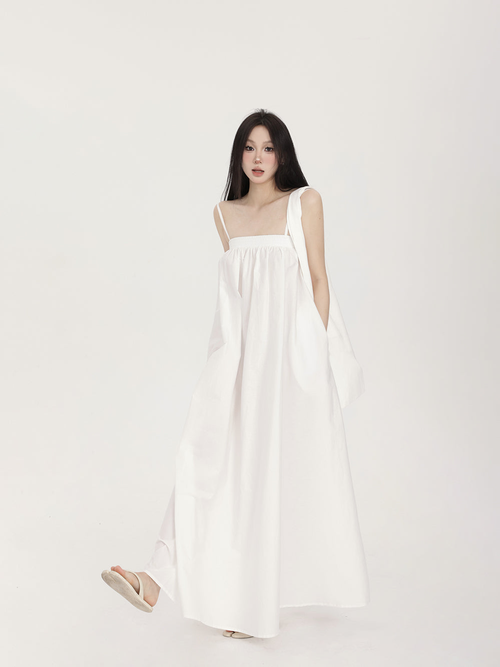 Refreshing White Moonlight Strap Dress