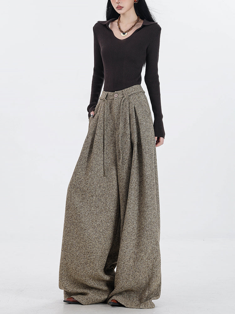 Memory Fragments - Woolen Wide-Leg Pants