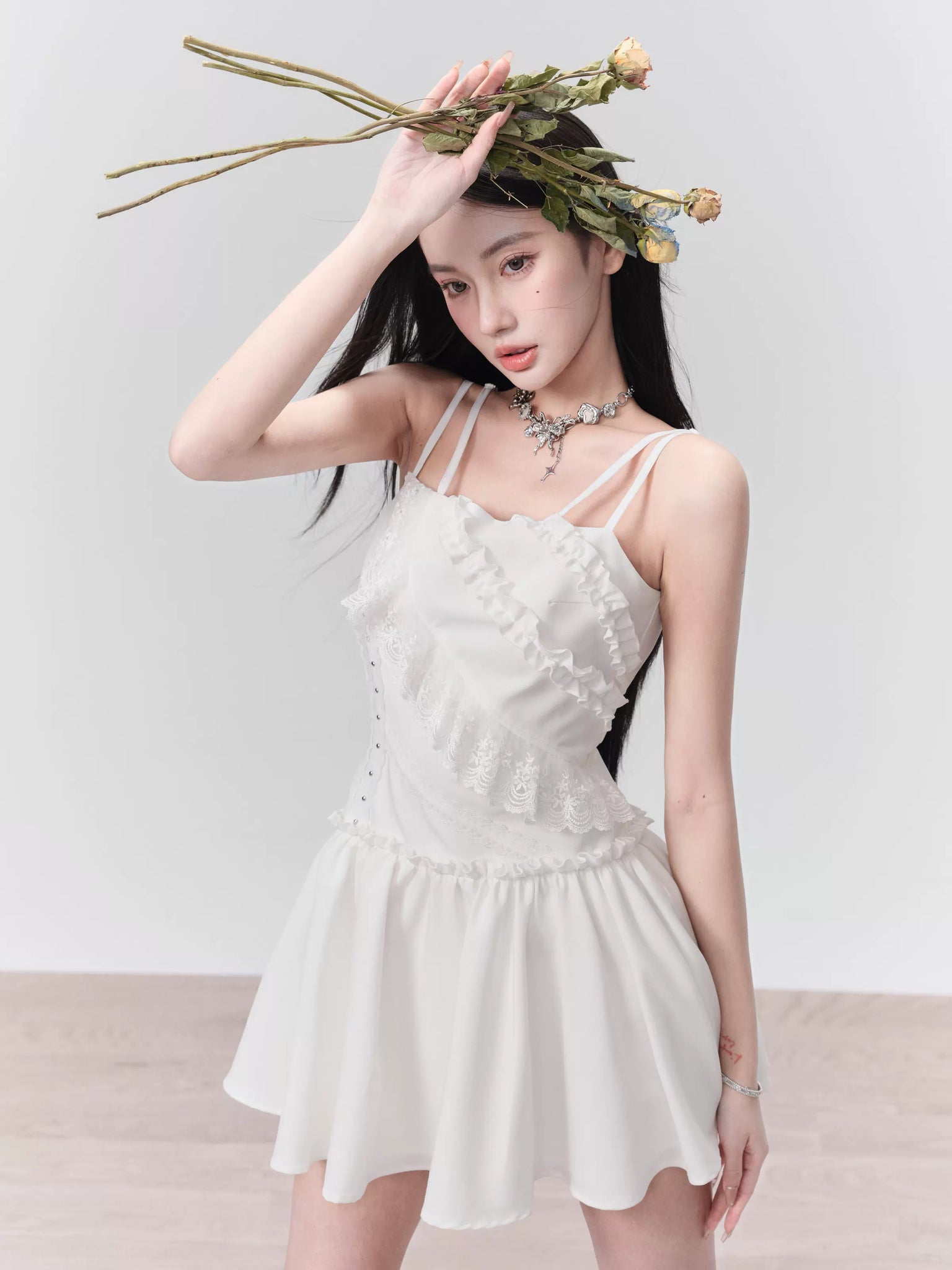 Lace patchwork lace temperament dating suspender dress