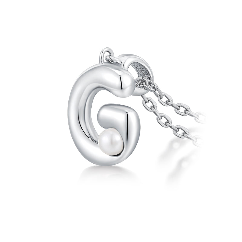 Sterling silver letter pendant necklace