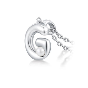 Sterling silver letter pendant necklace