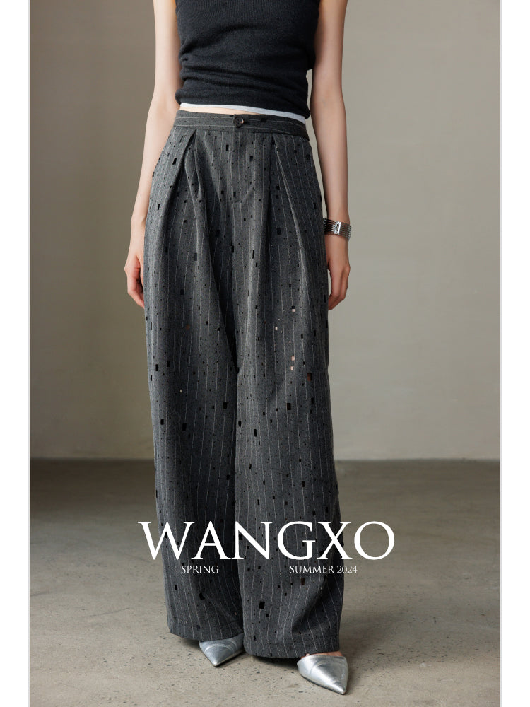Hot Diamond Hollow Stripe Suit Pants