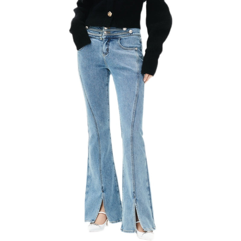 Retro casual bootcut pants