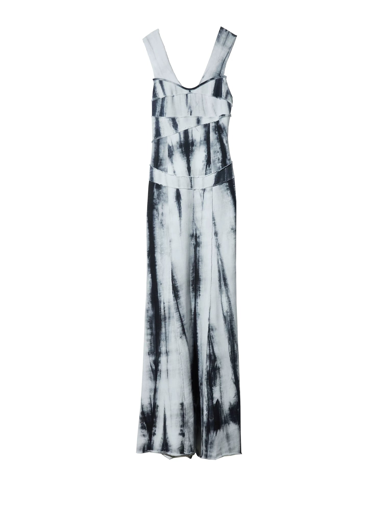 Tie-dyed knit fitted maxi dress