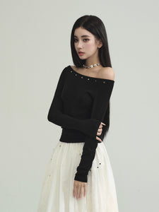 Off-shoulder Top and Skirt Set