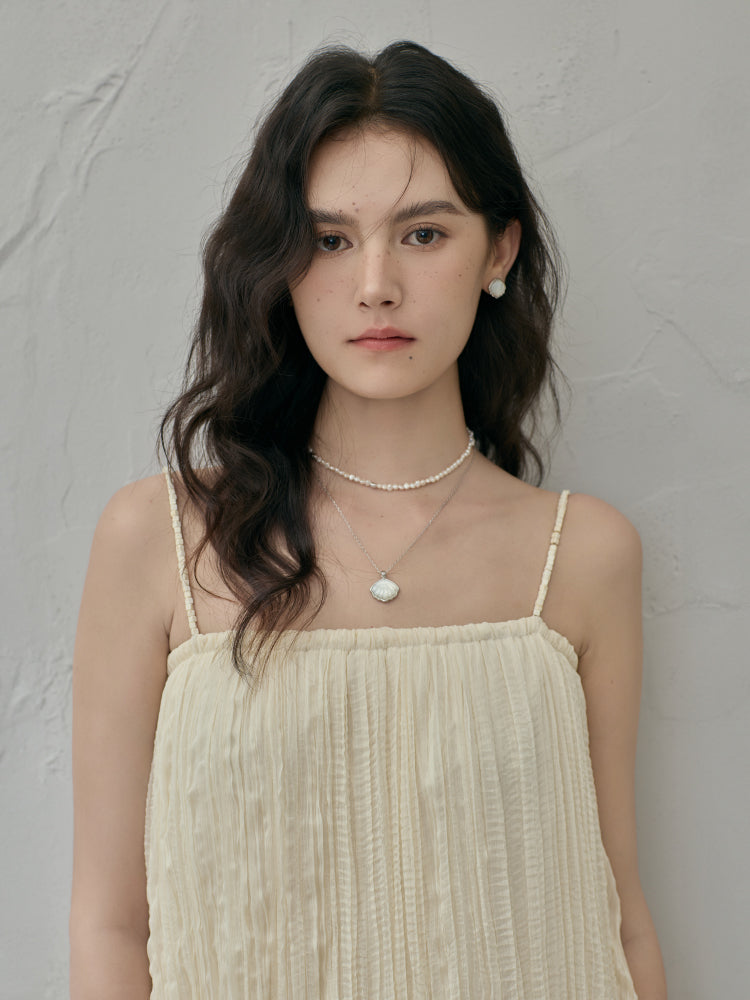 Seashell pearl pendant clavicle necklace