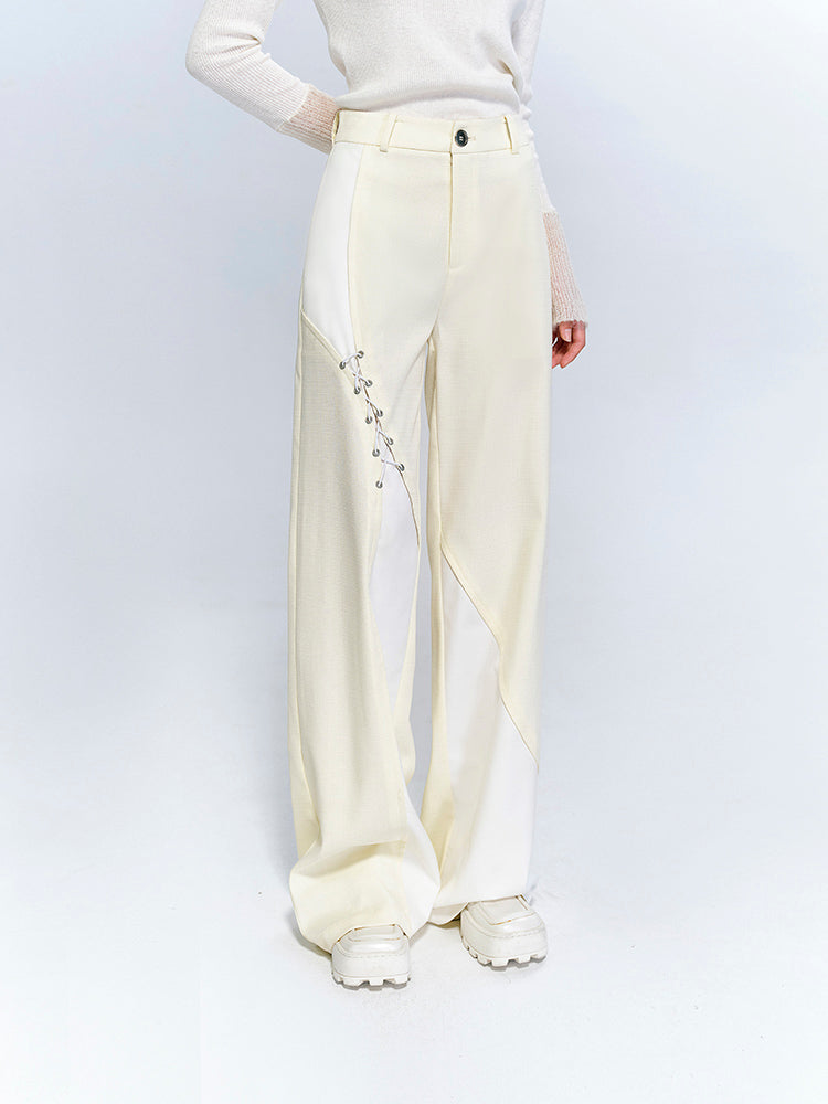 Deconstructed Asymmetric Patchwork Trousers