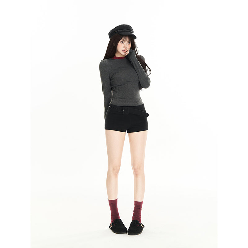 Low-Waist Minimalist Casual Knit Shorts