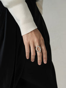 Plain hollow silver ring