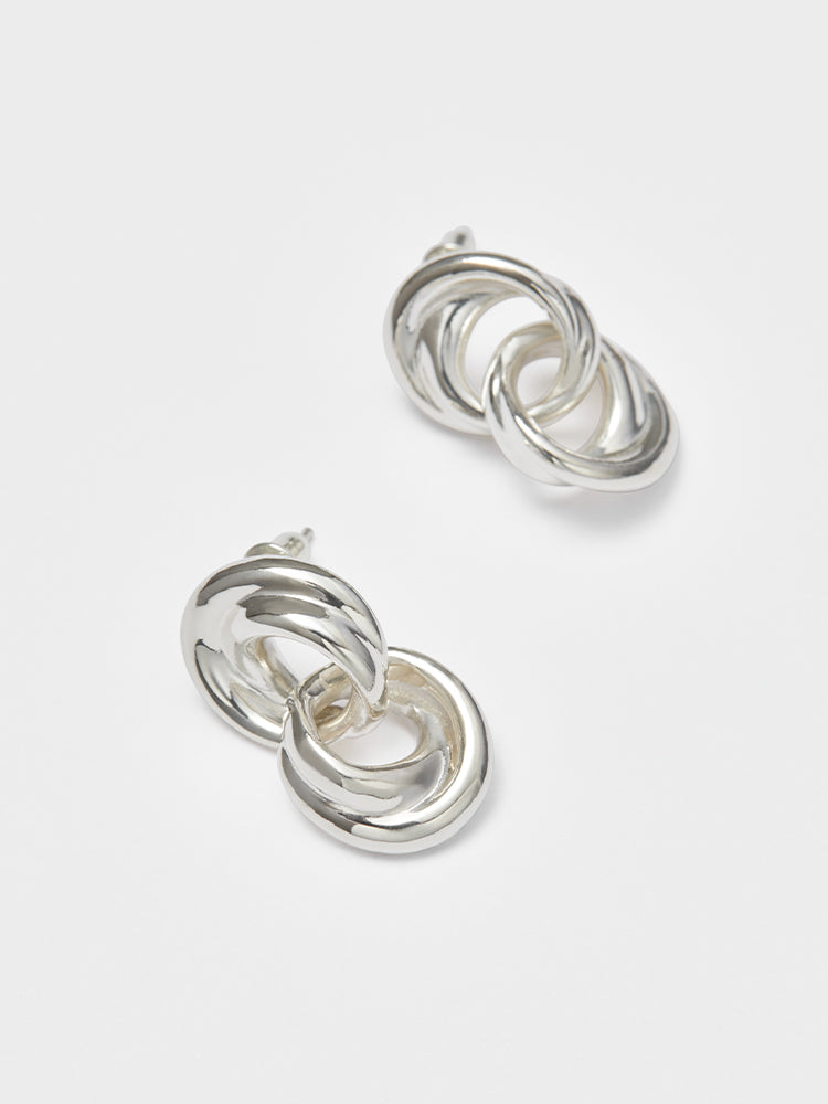 Simple hoop double hoop earrings