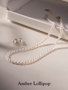 Natural Rice Pearl Necklace