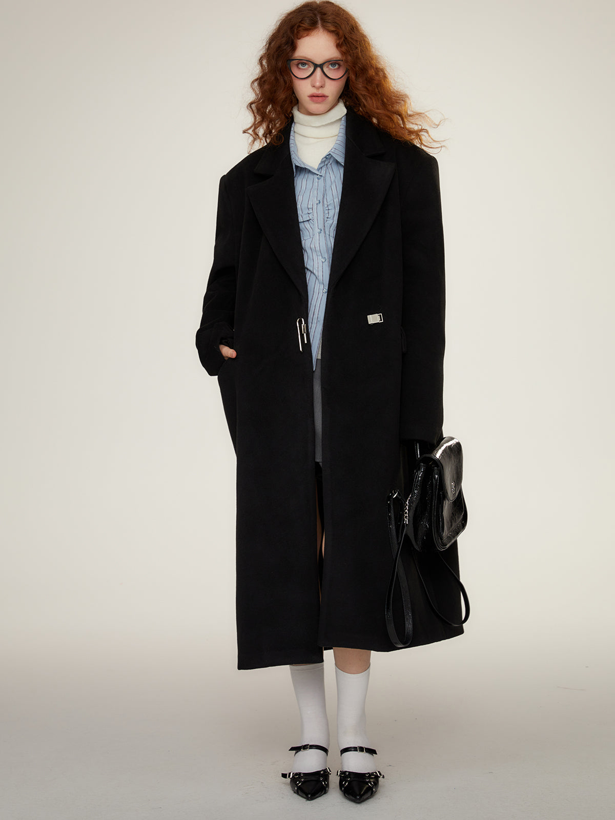 Black Hepburn-Style Coat