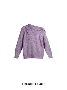 Soft Stretch Wool Off-shoulder Sweater Multi-wear Knit Cardigan