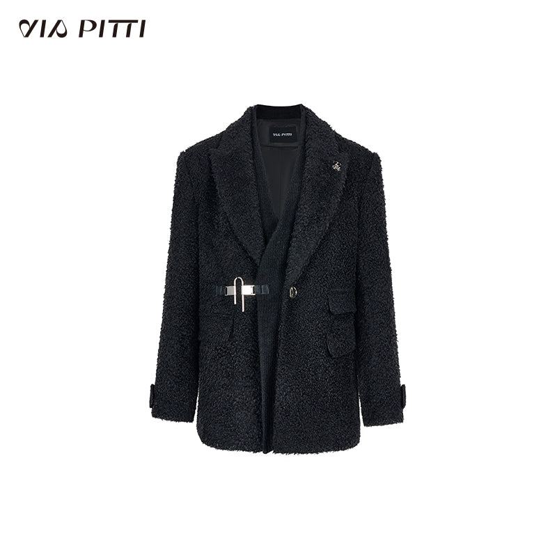 Woolen Coat with Wool Collar