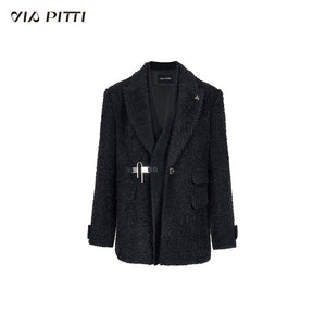 Woolen Coat with Wool Collar