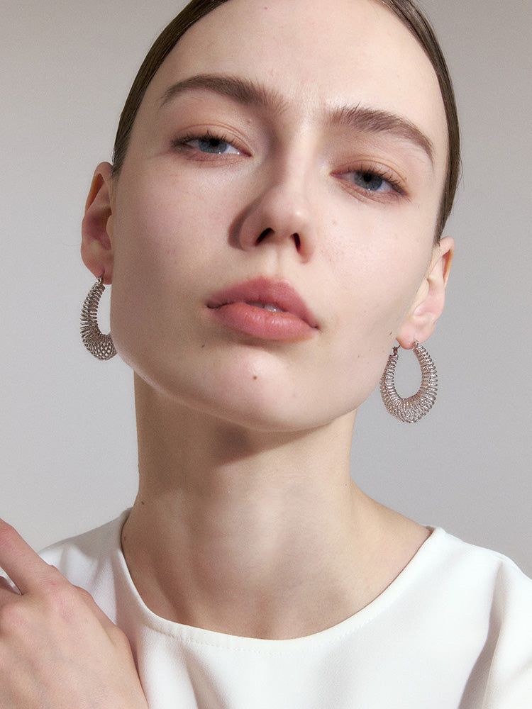 High-end luxury hollow hoop earrings