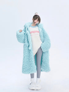 Soft & Fluffy Cotton Padded Long Hooded Jacket