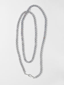 High-grade grey baroque pearl necklace