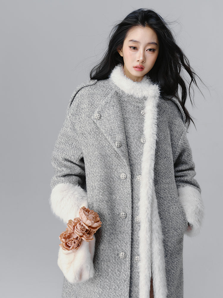 Fur Collar Woolen Coat