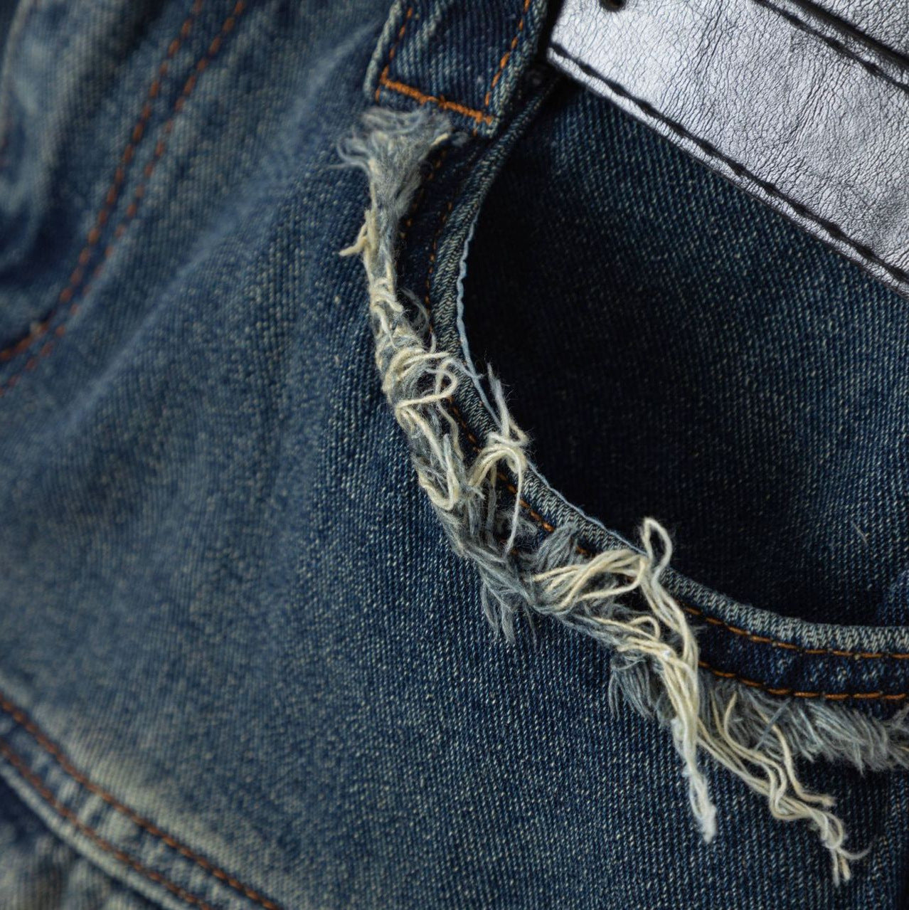 Vintage belted denim skirt