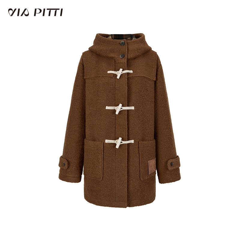 College Style Sliced Woolen Coat