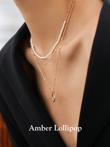 All-match white mother-of-pearl necklace