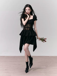 Sweet hot lace hollow dress sexy tutu skirt