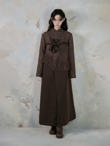 New Chinese Style Buttoned Chanel Style Patchwork Woolen Coat