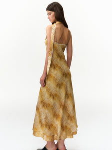 Autumn Yellow Floral Lengthy Dress