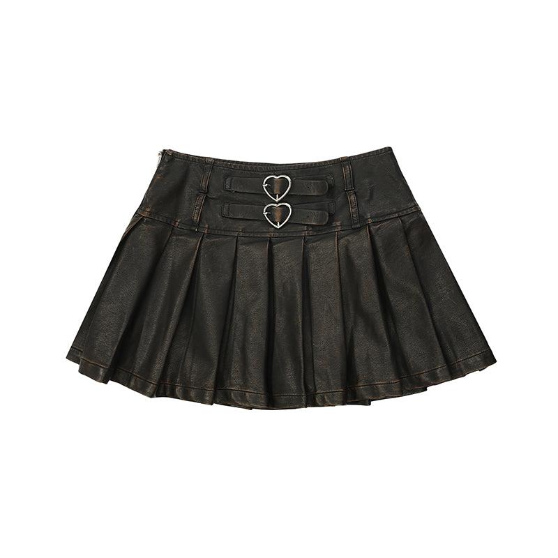 Maillard Leather Skirt