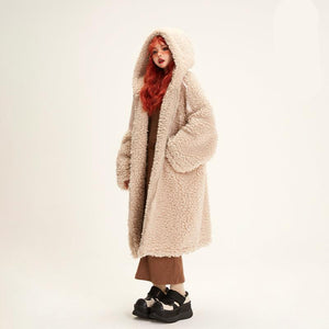 Soft & Fluffy Cotton Padded Long Hooded Jacket