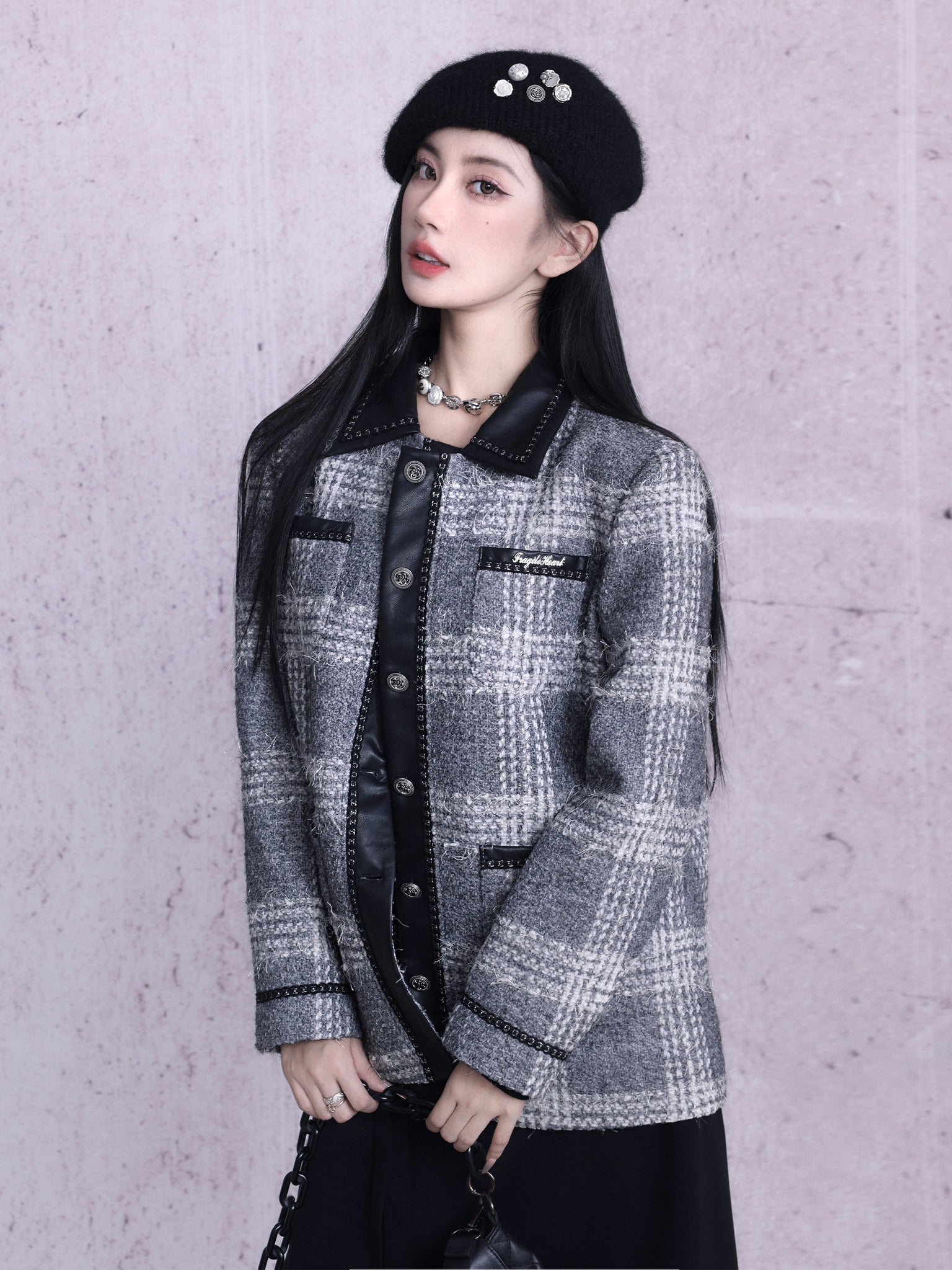 Wool Tweed Shimmering Chanel Style Braided Coat