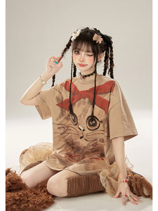 Cat oversized t-shirt