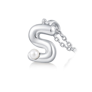 Sterling silver letter pendant necklace