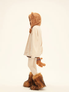 Little Bear Loose Zipper Soft Hoodie