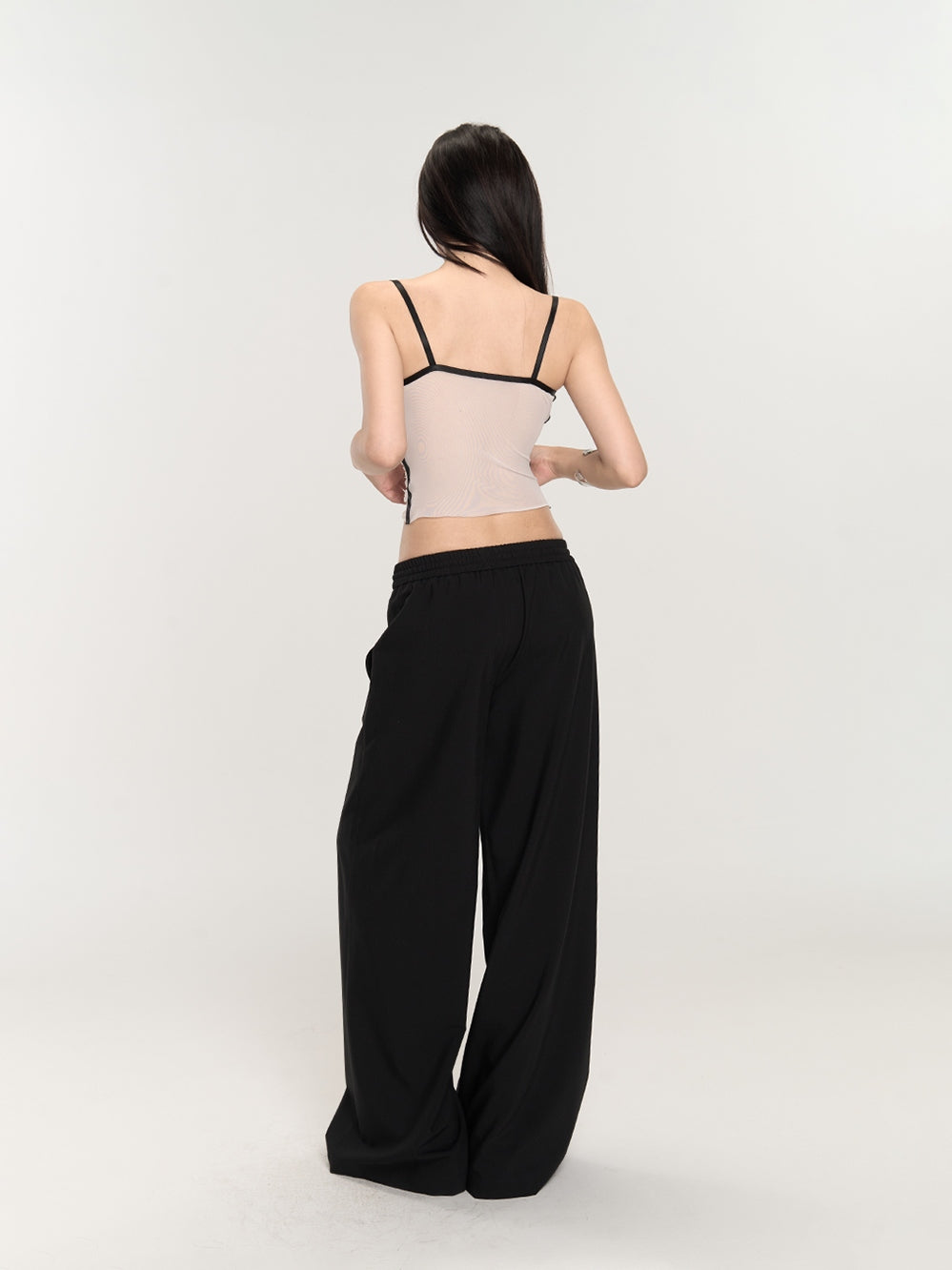 Wide-Leg Low Waist Slimming Long Pants