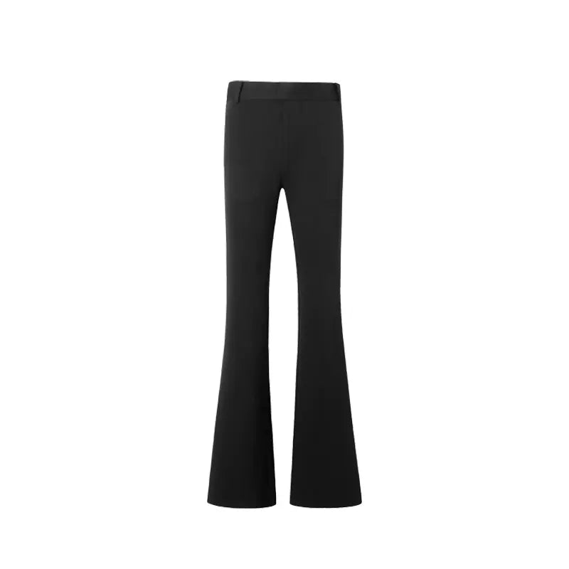 Black slim fit flared trousers