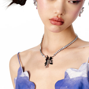 Butterfly Tassel Gem Clavicle Chain