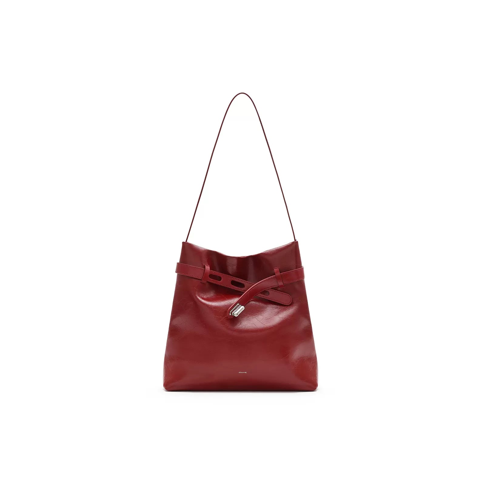 Waxed leather tote bag