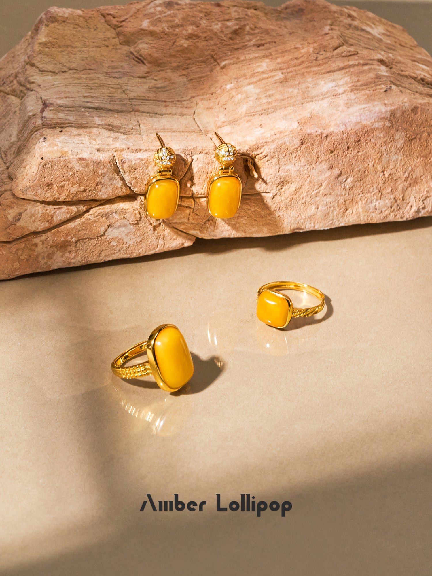 Yellow Amber Earrings