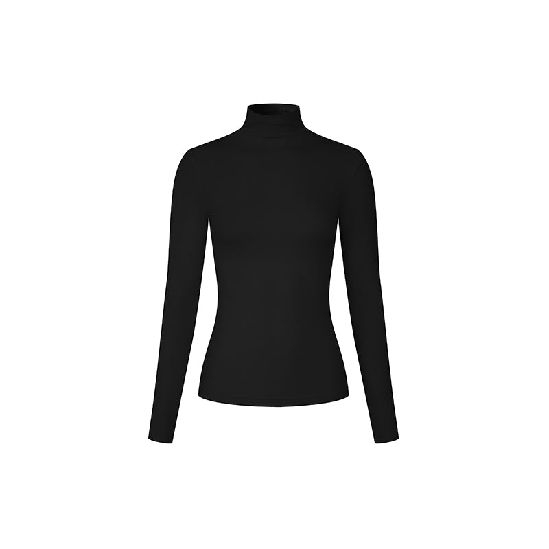 mockneck slim-fit long-sleeve T-shirt