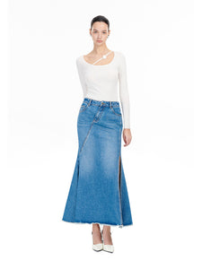 Princess Denim Fishtail Long Skirt