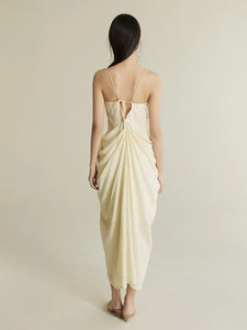 V-neck draped structure dress