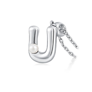 Sterling silver letter pendant necklace