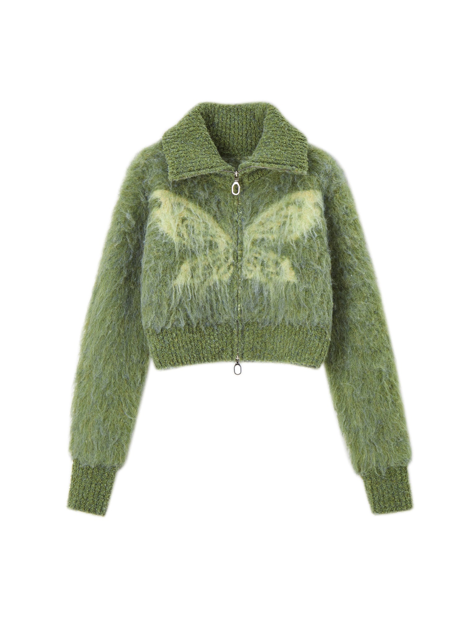 Boucle Butterfly Turtleneck Knitted Short Jacket