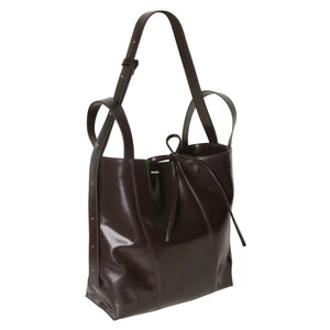 Cowhide large capacity commuter soft parallel tote bag