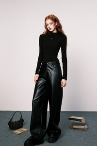 Half turtleneck elastic slim fit long sleeve bottoming shirt