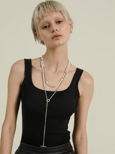 Baroque pearl long necklace