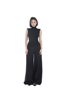 High-Waisted Loose Slimming Wide-Leg Pants